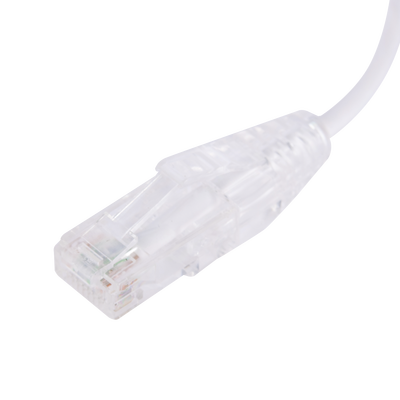 Cable de Parcheo Slim UTP Cat6 - 20 cm (7.87 Pulgadas) Blanco Diámetro Reducido (28 AWG)