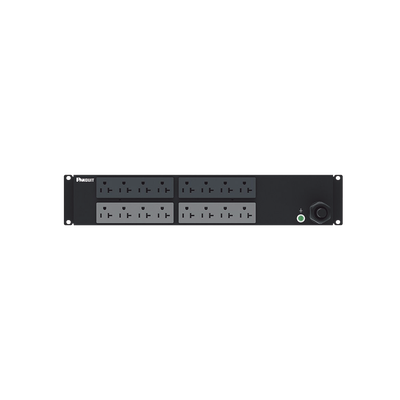 PDU Básico para Distribución de Energía, Enchufe de Entrada NEMA L5-30P, Con 16 Contactos NEMA 5-20R, Instalación Horizontal de 19in, 2 UR, 30 Amp, 120 Vca