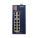Switch Industrial PoE no administrable de 8 Puertos 10/100TX 802.3at,  Hasta 240 W, Combo TP / SFP Gigabit TP / SFP  (-40 ~ 75 grados C)
