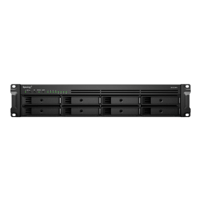 Servidor de Almacenamiento en Red Synology RackStation RS1221RP+ | 8 Bahías | Expandible a 12 Bahías | CPU AMD Ryzen V1500B | 4 GB DDR4 ECC | RAID Soportado | 10/25GbE | Virtualización Certificada | Protección de Datos Integral