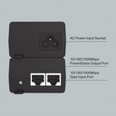 Inyector PoE+ (30W) / Gigabit 802.3 af/at / 2 puertos 10/100/1000 Mbps / Plug and Play / Fuente alimientación Integrada