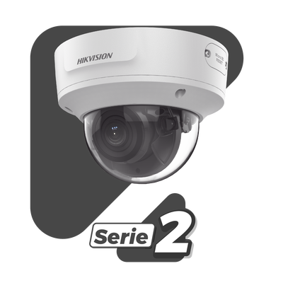Domo IP 2 Megapixel / Lente Mot. 2.8 a 12 mm / 40 mts IR EXIR /Exterior IP67 / IK10 / WDR 120 dB / PoE / ACUSENSE (Evita Falsas Alarmas) / Entrada y Salida de Audio y Alarma / MicroSD / ONVIF / ACUSEEK