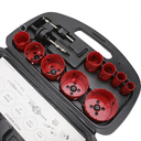 Juego de 13 Brocas Sierra Bimetálica con Adaptadores y Estuche. (3/4", 7/8", 1-1/8", 1-3/8",  1-1/2", 1-3/4", 2", 2-1/4", 2-1/2")