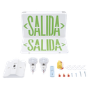 Letrero de Emergencia LED DUAL de SALIDA con Luz de Emergencia/Montaje Universal (pared, lateral o Techo)/Batería de Respaldo Incluida