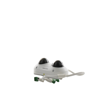PanoVu Series / Lente Dual de 5 Megapixel / 2 Lentes Fijos de 2.8 mm / Recomendado para Pasillos o Esquinas / IP67 / IK10 / PoE / WDR 120 dB / 10 mts IR / Entrada y Salida de Audio y Alarma / MicroSD