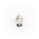 Conector BNC Hembra de Montaje Frontal D-Plano, Soldable, Rondana de Seguridad, Níquel/ Oro/ Delrin.