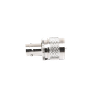 Adaptador en Línea para 50 Ohm, Conector BNC Hembra-UHF Macho (PL-259), Níquel/ Plata/ Delrin.