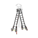 Escalera de Fibra de Vidrio  con Jaula de 8'-14' (2.44 - 4.27 m). Con Ajuste en Ruedas (RATCHET™ Leveler) (SKU:18515-817).