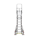 Escalera de Fibra de Vidrio  con Jaula de 8'-14' (2.44 - 4.27 m). Con Ajuste en Ruedas (RATCHET™ Leveler) (SKU:18515-817).