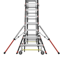 Escalera de Fibra de Vidrio  con Jaula de 8'-14' (2.44 - 4.27 m). Con Ajuste en Ruedas (RATCHET™ Leveler) (SKU:18515-817).