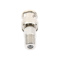 Adaptador en Linea para Video, de Conector BNC Macho a F Hembra, 50 Ohm, Níquel/Oro/Teflón.