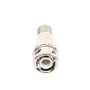 Adaptador en Linea para Video, de Conector BNC Macho a F Hembra, 50 Ohm, Níquel/Oro/Teflón.