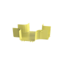 Accesorio de 4 Vías Horizontal, Con Ángulos a 90º, Para Canaletas FiberRunner™ 6X4, Color Amarillo