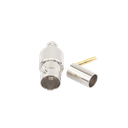 Conector BNC Hembra, 75 Ohm, Anillo Plegable, para RG-59/U, Níquel/ Oro/ Delrin.