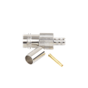 Conector BNC Hembra, 75 Ohm, Anillo Plegable, para RG-59/U, Níquel/ Oro/ Delrin.