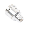 Adaptador en Línea de Conector DIN 7-16 Hembra a N Hembra, Plata / Plata / Teflón.