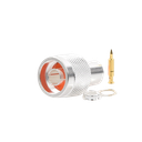 Conector N Macho de Rosca para Cables RG-8/X, LMR-240, BELDEN 9258, Plata / Oro / Teflón.