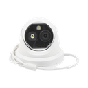Turret IP Dual / Térmica 1.8 mm (160 x 120) / Óptico 2 mm (4 Megapixel) / Detección de Personas 53 mts / 15 mts IR / Exterior IP67 / PoE / Termométrica / Detección de Temperatura / Sirena y Luz / Micro SD 32 GB Incluida