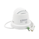 Turret IP Dual / Térmica 1.8 mm (160 x 120) / Óptico 2 mm (4 Megapixel) / Detección de Personas 53 mts / 15 mts IR / Exterior IP67 / PoE / Termométrica / Detección de Temperatura / Sirena y Luz / Micro SD 32 GB Incluida