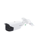 Bala IP Dual / Térmica 6.9 mm (256 x 192) / Óptico 6.4 mm (4 Megapixel) / 30 mts IR / Exterior IP67 / PoE / Termométrica / Detección de Temperatura / Sirena y Luz Intermitente Integrada / Micro SD