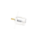 Conector N Hembra para Montaje Frontal en Panel con 4 Perforaciones a 18 mm, Plata/ Oro/ Teflón.