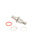 Adaptador Doble BNC Hembra para Chasis, Hermético y de Montaje en D-Plano, Níquel/ Oro/ Delrin.