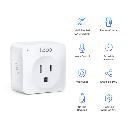 Mini tomacorriente inteligente Wi-Fi, 100 - 120V~, 50/60Hz, 15.0A, compatible con Amazon Alexa y Google Assistant, color blanco.