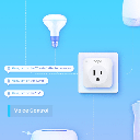 Mini tomacorriente inteligente Wi-Fi, 100 - 120V~, 50/60Hz, 15.0A, compatible con Amazon Alexa y Google Assistant, color blanco.