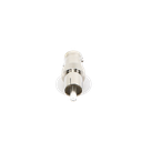 Adaptador de BNC Hembra a RCA Macho en 50 Ohm para Fono, uso en Aplicaciones de Audio-Video, Níquel/ Plata/ Delrin.