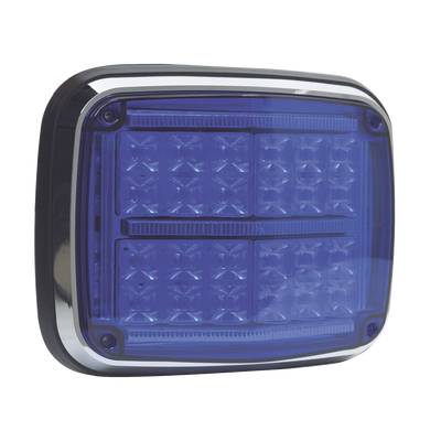 Luz de advertencia de 8 X 6", Color Azul, SAE,  IP67, Ideal para Ambulancias