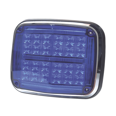Luz de advertencia de 8 X 6", Color Azul, SAE,  IP67, Ideal para Ambulancias