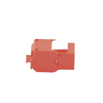 Módulo Jack Keystone Cat5e (Toolless), con Terminación en Ángulo 180 - Color Rojo, Compatible con Faceplate y Patchpanel Linkedpro
