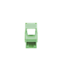 Módulo Jack Keystone Cat6A (Toolless), con Terminación en Ángulo 180 - Color Verde, Compatible con Faceplate y Patchpanel Linkedpro