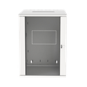 Gabinete PanZone de Montaje en Pared, de 19in, Puerta con Ventana de Seguridad, 18 UR, 762mm de Profundidad, Color Blanco