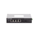 Switch Industrial No Administrable Gigabit / 3 Puertos Gigabit PoE+ (30 W) + 1 Puerto Gigabit PoE++ (60 W) / 2 Puertos SFP / 65 W Total / 48 a 57 VCD / Ideal para Proyectos / 300 Metros de Distancia