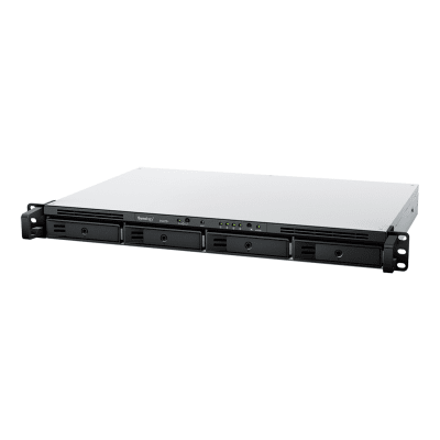 NAS RackStation RS822+ | 4 Bahías | 1U | AMD Ryzen V1500B | 32 GB DDR4 ECC | 4 Puertos 1GbE | Expansión PCIe | Compatible con SSD NVMe | Sistema Operativo Synology DSM.
