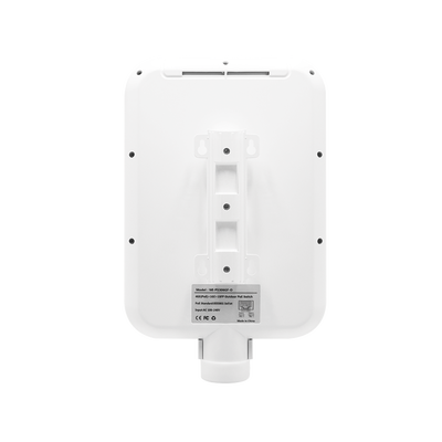 Switch CCTV PoE para exterior / No administrable / Con 4 puertos Gigabit PoE af/at + 1 Puertos Uplink Gigabit + 1 x SFP Gigabit / Presupuesto 65 W / Ideal para Aplicaciones de Videovigilancia
