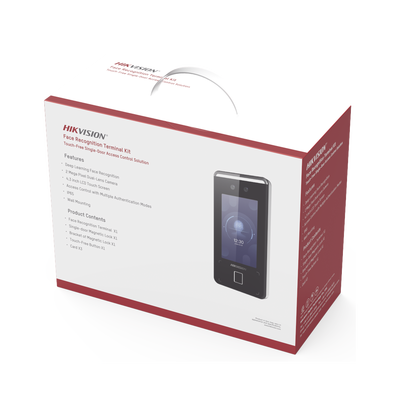 Kit de Control de Acceso TODO INCLUIDO con Lector de Rostros, QRs , Tarjetas y Huellas / 3,000 Rostros / Compatible con App Hik-Connect / Videoportero / Incluye Electroimán  Botón de Salida y Montajes Z y L para imán / HIK-IA