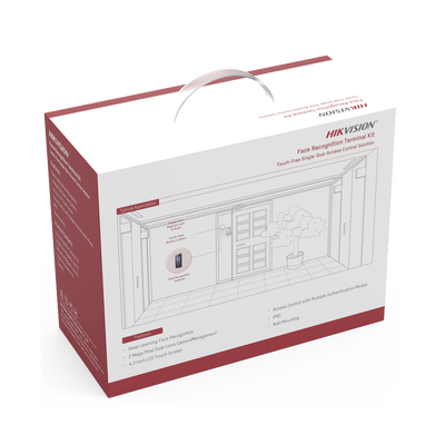Kit de Control de Acceso TODO INCLUIDO con Lector de Rostros, QRs , Tarjetas y Huellas / 3,000 Rostros / Compatible con App Hik-Connect / Videoportero / Incluye Electroimán  Botón de Salida y Montajes Z y L para imán / HIK-IA