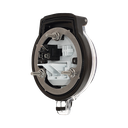 Dispositivo Circular de Puertos de Acceso a Datos, Con Dos Espacios Para Módulos Mini-Com y Un Receptáculo NEMA 5-15R, Protección IP66, de 3" de Diámetro
