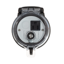 Dispositivo Circular de Puertos de Acceso a Datos, Con Dos Espacios Para Módulos Mini-Com y Un Receptáculo NEMA 5-15R, Protección IP66, de 3" de Diámetro
