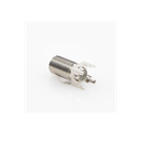 Conector F Hembra para PCB de Montaje Vertical, Níquel/ Estaño/ Polietileno.