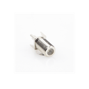 Conector F Hembra para PCB de Montaje Vertical, Níquel/ Estaño/ Polietileno.
