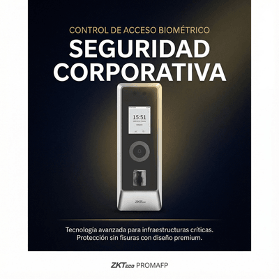 Lector Autónomo Facial y Huella Digital / 30,000 Rostros / IP66 IK07 / TCP/IP Wiegand RS485 / Exterior / ZKBio CVSecurity