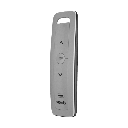 Control remoto 5 canales para motores de persiana Somfy con señal inalámbrica, instrucciones: sube, baja y detener, con posición favorita programada.