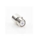Conector UHF Hembra (SO-239) en Línea de Rosca para RG-8/U, 9913, LMR-400, Níquel/ Plata/ Teflón.