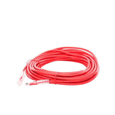 Cable de Parcheo Slim UTP Cat6A - 10 Metros (32.81 Pies) Rojo Diámetro Reducido (28 AWG)