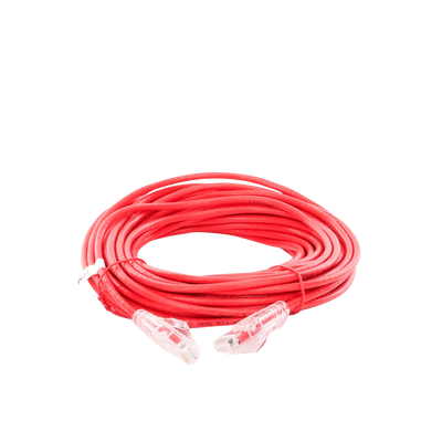 Cable de Parcheo Slim UTP Cat6A - 10 Metros (32.81 Pies) Rojo Diámetro Reducido (28 AWG)