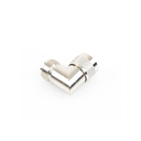 Adaptador en Ángulo Recto, de Conector UHF Macho (PL-259) a UHF Hembra (SO-239), Níquel/ Oro/ Delrin.