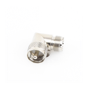 Adaptador en Ángulo Recto, de Conector UHF Macho (PL-259) a UHF Hembra (SO-239), Níquel/ Oro/ Delrin.